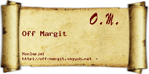 Off Margit névjegykártya
